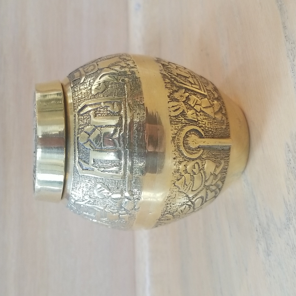 Antique Wedding Set Brass Ashtray & Cigarette Holder - Picture 12 of 16